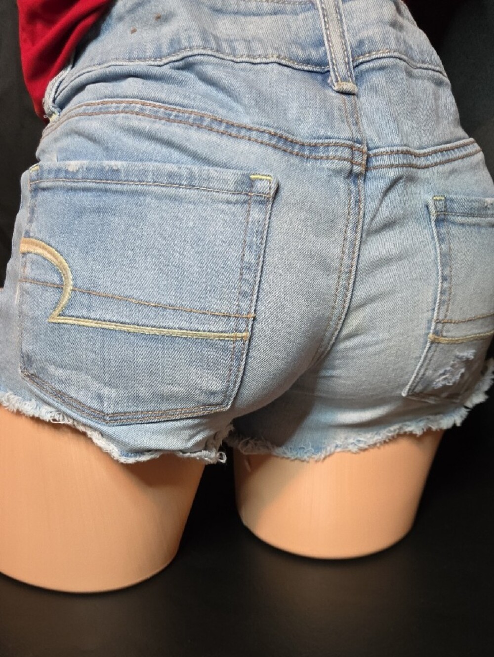 American Eagle Outfitters Denim Cutoff Shorts - Light Blue & Dark Blue - Picture 9 of 15
